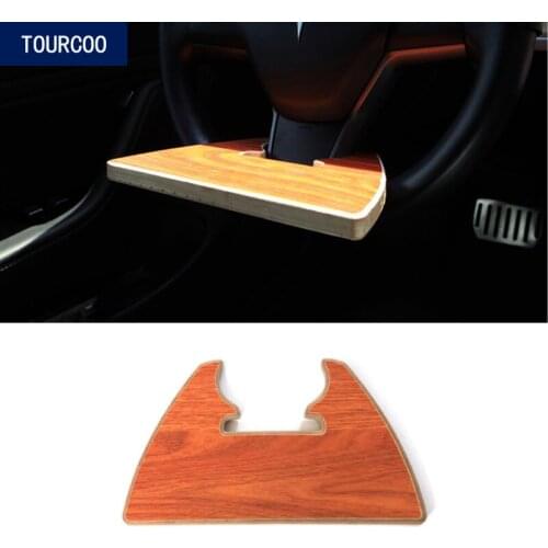 For Tesla Model 3 Y Steering Wheel Portable Table Board Car Solid Wood Laptop Table