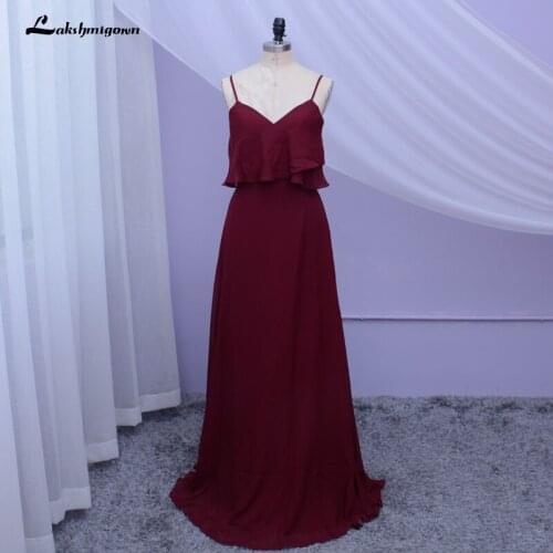 Robe demoiselle d'honneur Burgundy Bridesmaid Dresses Sexy Spaghetti Strap Floor Length Weeding Guest Dress Bridesmaid Dress