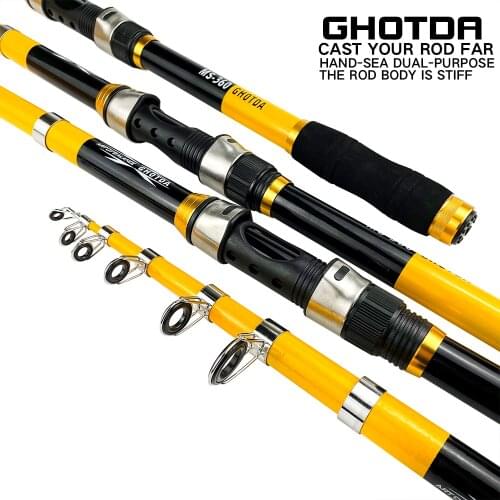 Portable Telescopic 2.1-3.6m Fishing Rod Or Reel Rod Combo Set Travel Fishing Tackle Metal Spool Reel