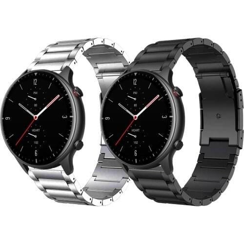 22mm Titanium Strap For Huami Amazfit GTR 2 Band for Amazfit GTR 47mm & Stratos 3 Strap Metal Steel Clasp Bracelet Watchbands