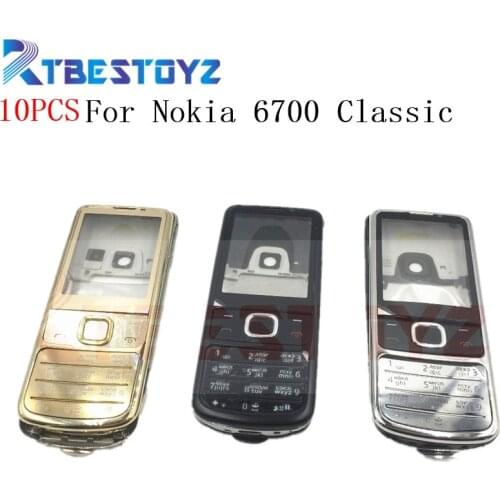 RTBESTOYZ 10PCS/Lot New Full Housing Cover Case Russian English Keyboard Black Silver Golden For Nokia 6700 Classic 6700C