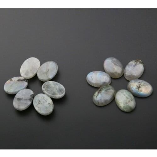 Semi Precious Stone Ring Face Flash Labradorites Egg Shape DIY For Making Ring Pendant 9 Sizes Package Sale