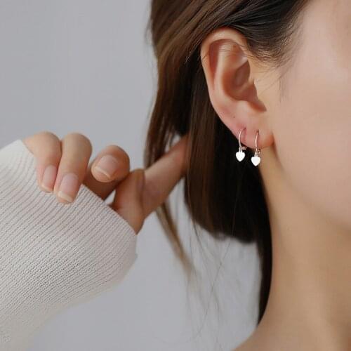 925 sterling silver earring star love heart-shaped cross ball ear ring Ear bone ear buckle simple personality cute girl ear jewe