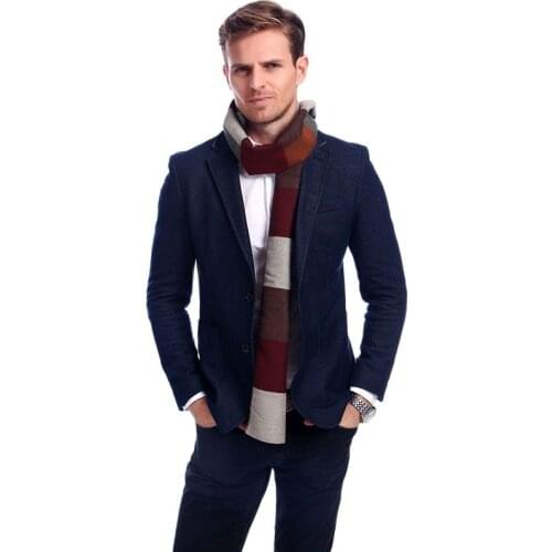 Long Scarves For Men Fashion Accessories Male Viscose Cotton Blend Scarf Cravat Winter Plaid Pattern Scarf A3A18928