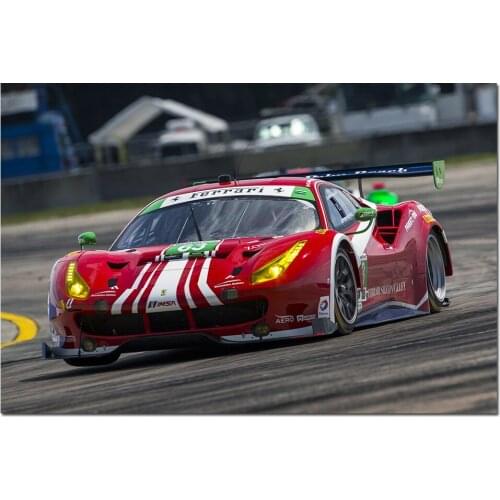 Modern Canvas Painting Wallpaper 488 GTE Sport Car Posters Wall Art Picture for Home Decor