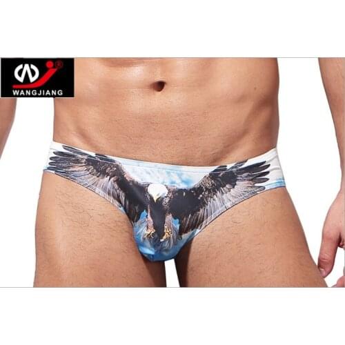 Men thongs Bikini sexy men g string shorts underwar men sexy Gay male shorts panties Jockstrap 3D printing underpants 2pcs/lot