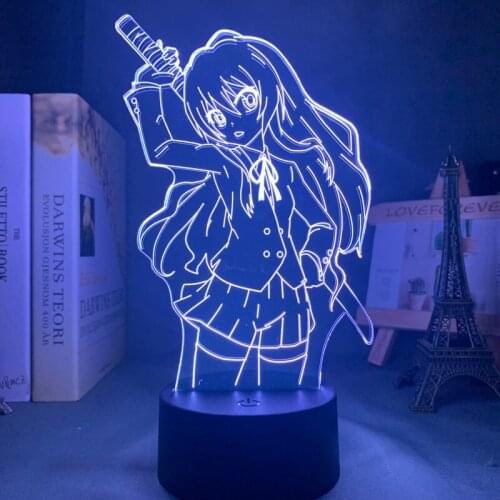 Led Night Light Toradora Taiga Aisaka for Bedroom Decor Gift Colorful Nightlight Anime Waifu 3d Lamp Taiga Aisaka Toradora