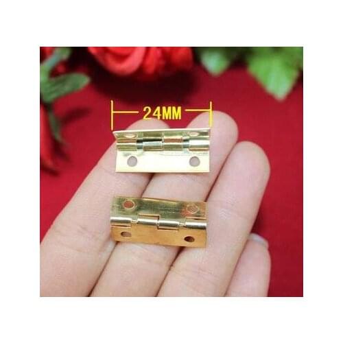 Packing box hardware accessories small gold color tin gift box mini iron 90 degree hinges 1.9cm*1.6cm