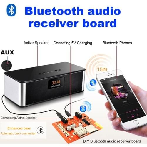 USB wireless bluetooth audio receiver board MP3 music computer subwoofer stereo mini portable active HiFi speaker for phone