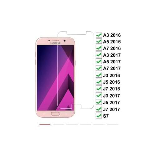 Protection Glass the For Samsung Galaxy A3 A5 A7 J3 J5 J7 2017 2016 S7 Safety Tempered Screen Protector Glass Film Case