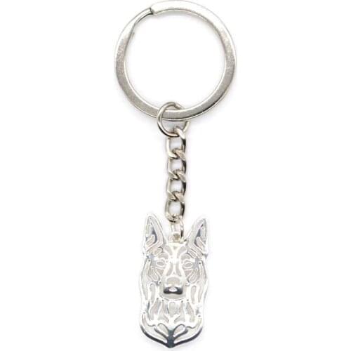 Female Australian Kelpie Dog Key Chains Fashion Jewelry Metal Alloy Dog Shaped Key Chains
