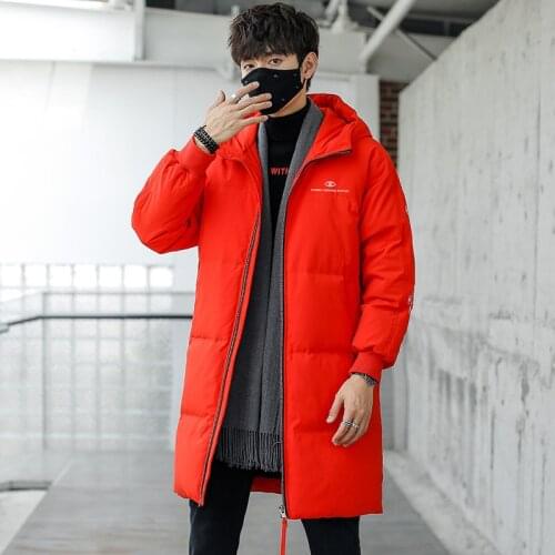 Winter Mens Hooded Long Down Jackets Fashion Korea Style Thick Warm White Duck Down Overcoats Man Puffer Coats Male JK-935