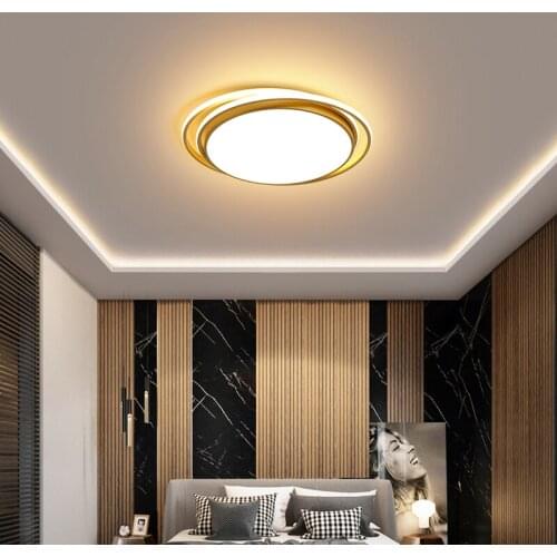 Gold Fixture Led Panel For Room Ceiling Light 220v Round Plafond Lamp Kitchen Living Room Indoor Home Decor Corridor Luminaire