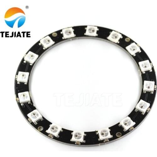 1PCS TEJIATE 16 Bit WS2812 5050 RGB LED Full Color Built-In Drive Lights Round Development-Board Origin New