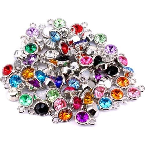 192 Pcs/bag Birthstone Charms for Jewelry Making Findings 15 X 11mm Silver Color Charm Fit DIY Bracelet Necklace Earrings A002