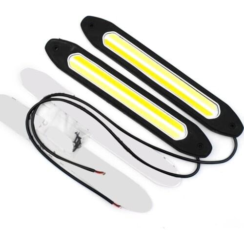 2PCS Flexible COB Led Drl With Turn Signal Light CAR LED Ultra Thin Super Bright amber white DRL LED COB Daytime Running Light