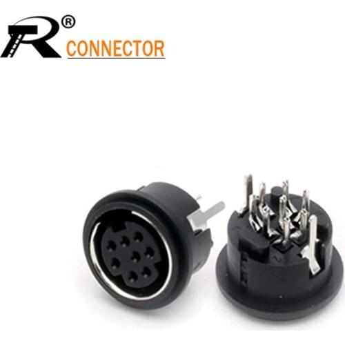 3PCS Mini 8Pins PS2 Jacks DIN S Terminal Connectors PS2 8P Socket 180Degree