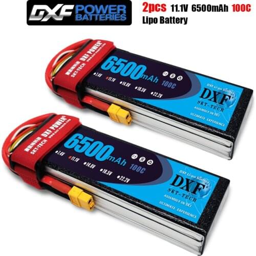 2020 DXF Lipo Battery 3S 11.1V 6500mah 100C Max 200C Toys & Hobbies For Helicopters RC Models Li-polymer Battery