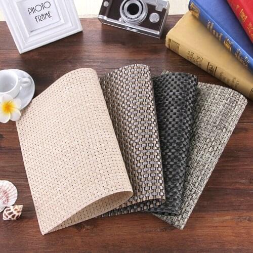 4pcs/lot Restaurant Insulation Placemat Table Mat Disc Pad Bowl Pad Coaster Waterproof Tablecloth Decoration PVC Mat 45*30CM