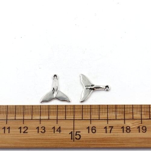 5pcs/lot 18x19mm DIY Whale Tail Pendant For Jewelry Making Antique Silver Whale Tail Pendants Charm Pendant