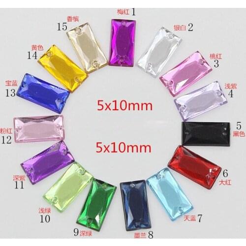 500Pieces 5X10mm Multi-colored Acrylic Sew On Rhinestone Beads Sewing On Horse Eye Crystal Stones For Garment Accessories