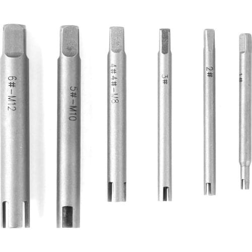 6pcs/set New Alloy Steel Broken Head Taps Remove Stripped Damaged Screw Tap Extractor Drill Bits Set Home Supplies Tools