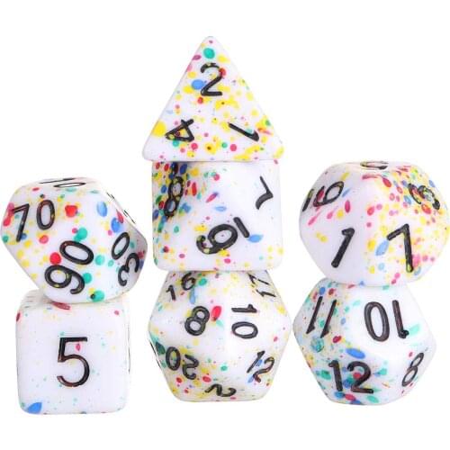 7Pcs Polyhedral Dice Double-Colors Polyhedral Game Dice for RPG Dungeons and Dragons DND RPG MTG D20 D12 D10 D8 D6 D4 Table Game
