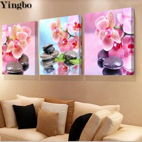 Diamant Painting Orchid stone 5D DIY Diamond Painting Full Square/Round Drill Embroidery beads Cross Stitch mosaic hobby