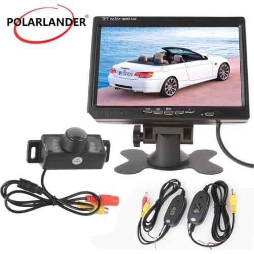 Wireless 7 Inch TFT LCD Color Display Screen Car Rear View Monitor 7 LED IR Lights Night Vision rear view camera