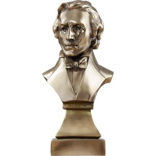BRONZE FRYDERYK FRANCISZEK CHOPIN BUST STATUE ABSTRACT FIGURE MUSICIAN FIGURINE RESIN ART&CRAFT HOME DECORATION R1436