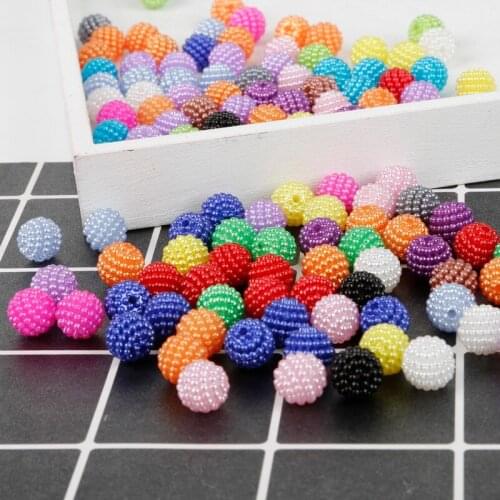 17 Colors 10mm Plastic ABS Imitation Pearl Bead Hole 1.5mm Waxberry Shape Beads for DIY Jewelry Findings DIY Garment Accessories