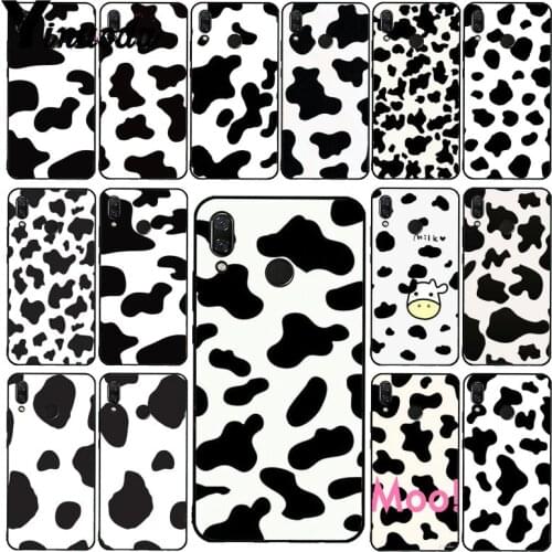 Yinuoda Cow Pattern Black White Phone Case for Xiaomi Redmi Note 7 8T Redmi 5plus 6A Note8 4X Note8Pro