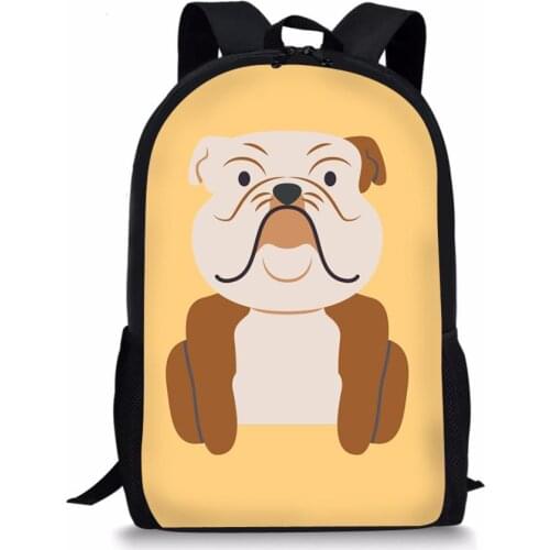 Kids School Bag Cute Bulldogs Print Pattern Childrens Travel Backpack Kawaii Design School Toddler Backpack for Boys