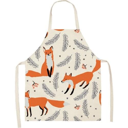 Leaf Fox Cat Pattern Apron Baking Accessories Apron Female Apron Kitchen Cooking Accessories Apron Male Apron Cafe Kitchen Apron
