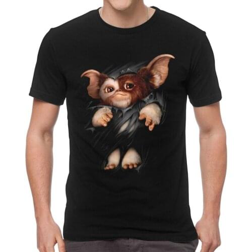 Gremlins Tshirt Men Graphic Tee Tops Cotton T Shirts Short Sleeve Gizmo 80s Movie Mogwai Monster Horror Retro Sci Fi T-shirt