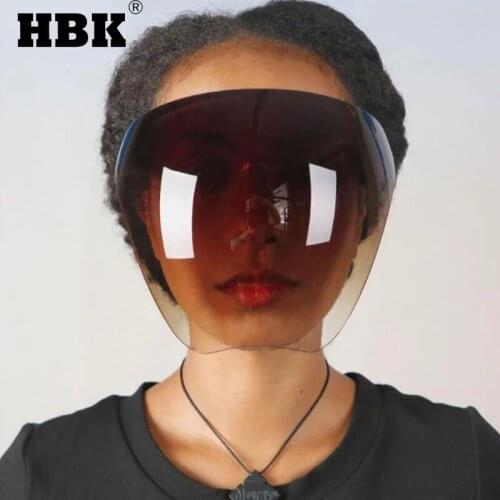 HBK 2021 New Fashion Faceshield Protective Sunglasses Safety Windproof Goggles Ladies Men Anti-Spray Mask Oversized Unisex UV400