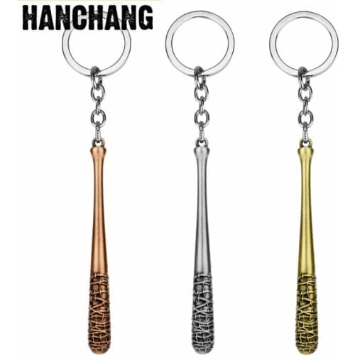 The Walking Dead Metal Negan Lucille Mini Baseball Bat Ball Pendant Keychain Accessories Women Men Jewelry