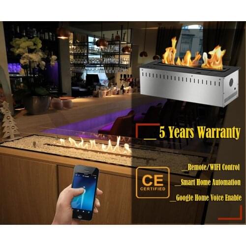 Inno-Fire 24 inch intelligent smart black or silver bioethanol master flame electric fireplace