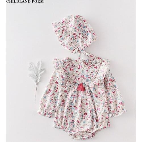 Baby Girl Romper 2020 Spring Baby Girl Clothes Long Sleeve Floral Tassel Infant Baby Romper Jumpsuit Girl Baby Clothes For Girl