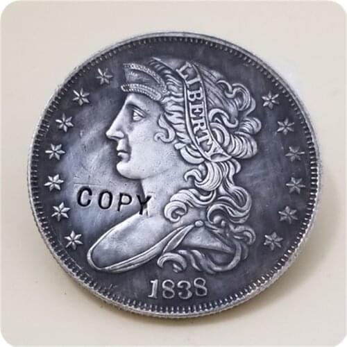 COPY REPLICA USA 1838 P50C Liberty Facing Left Half Dollar Patterns COPY COIN