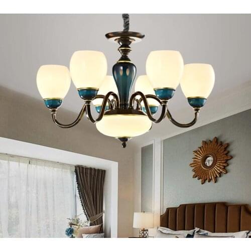American style living room chandelier light luxury bedroom dining room iron lighting package