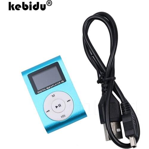 Kebidu MP3 LCD Screen Metal Mini Clip MP3 Player With Micro TF/SD Card Slot and USB Cable MP3 Music Player