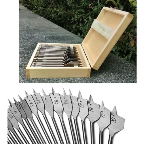 16pcs 6-38mm Woodworking Tool Sets Durable High Carbon Steel Flat Drill Bits Flat Spade Bit Wood Tools Drill Bit