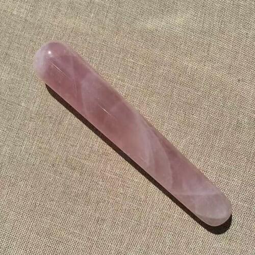 Natural rose quartz crystal massage wand body chakra relaxing acupoint point reiki healing
