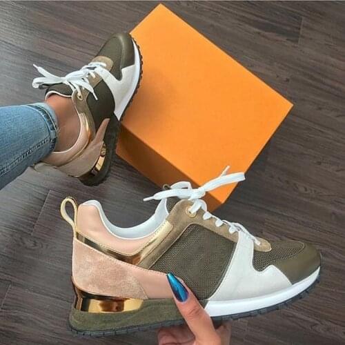 New Fashion Womens Sneakers Leopard Print Leather Thick Bottom Increased Sneakers Casual Comfortable Sports Shoes For Ladies