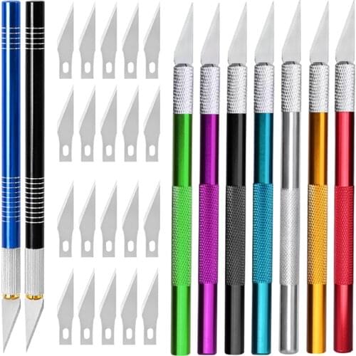 RORGETO Carving Knife Scalpel Knife Non-slip Cutter for Leather Cutting Mobile Phone Film Paper Cut Handicraft Carving Tools