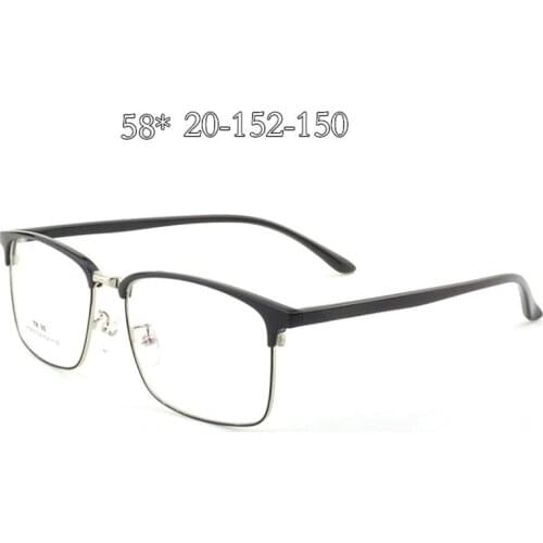 Vazrobe 150mm Oversized Glasses Frame Men Women Eyeglasses Man Spectacles for Wide Fat Face Semi Rimless Square Black