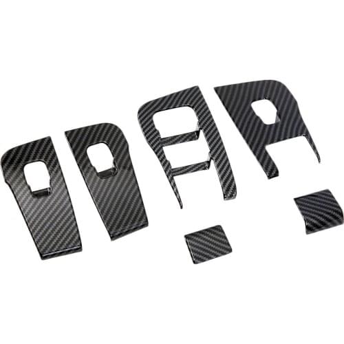 Carbon Fiber Door Side Window Lift Switch Panel Button Cover Trim Molding Fit For Tesla Model 3 2017 2018 2019