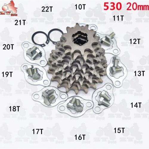 530 Chain 20mm 10 11 12 13 14 15 16 17 18 19 20 21 Teeth Front Engine Sprockets For 200 250cc Dirt Bike ATV Quad Buggy Motorbike