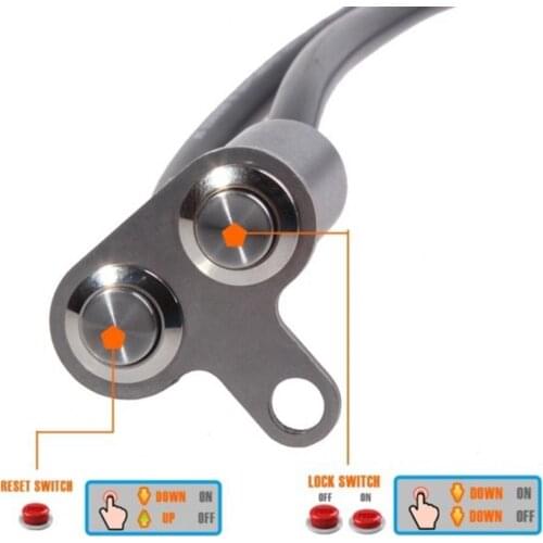 MK67L Motorcycle Headlight Switch Dual Buttons Handlebar Portable Reset Self-locking Switch